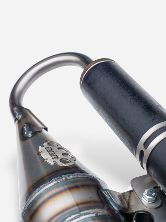 DBR Exhaust Minarelli Vertical Base - MBK Booster Spirit, Next Generation and Stunt - Yamaha Zuma and Slider