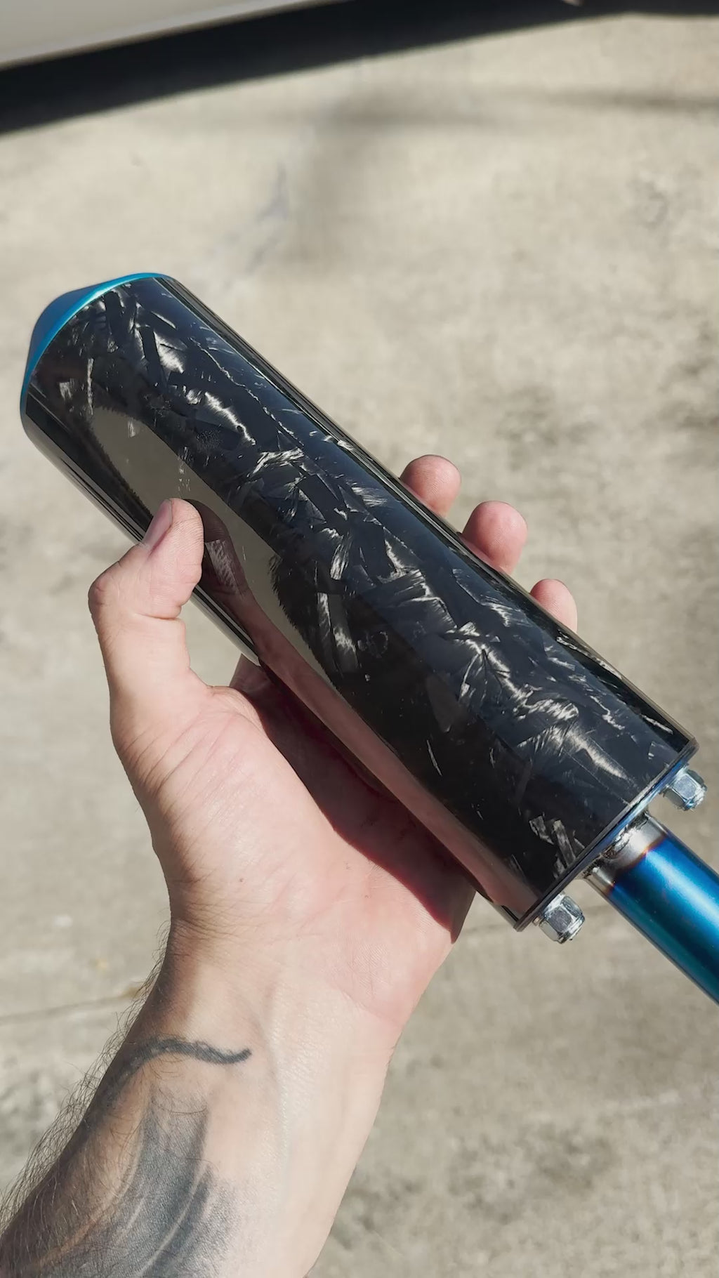 Komplette DBR Off-Road Auspuffanlage Volltitan Blau - TM FI SMR 125cc 2020/2025